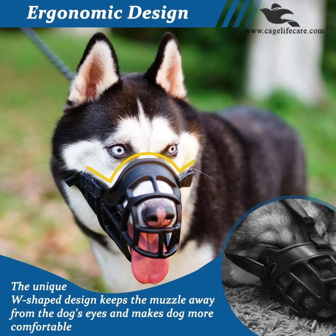 Silicone Dog & Puppy Muzzle – Soft Adjustable Anti-Bite Training Muzzle