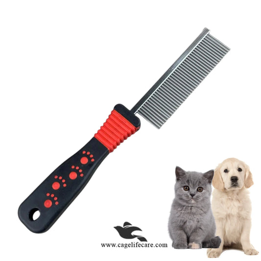 Single-sided grooming comb for cats and dogs