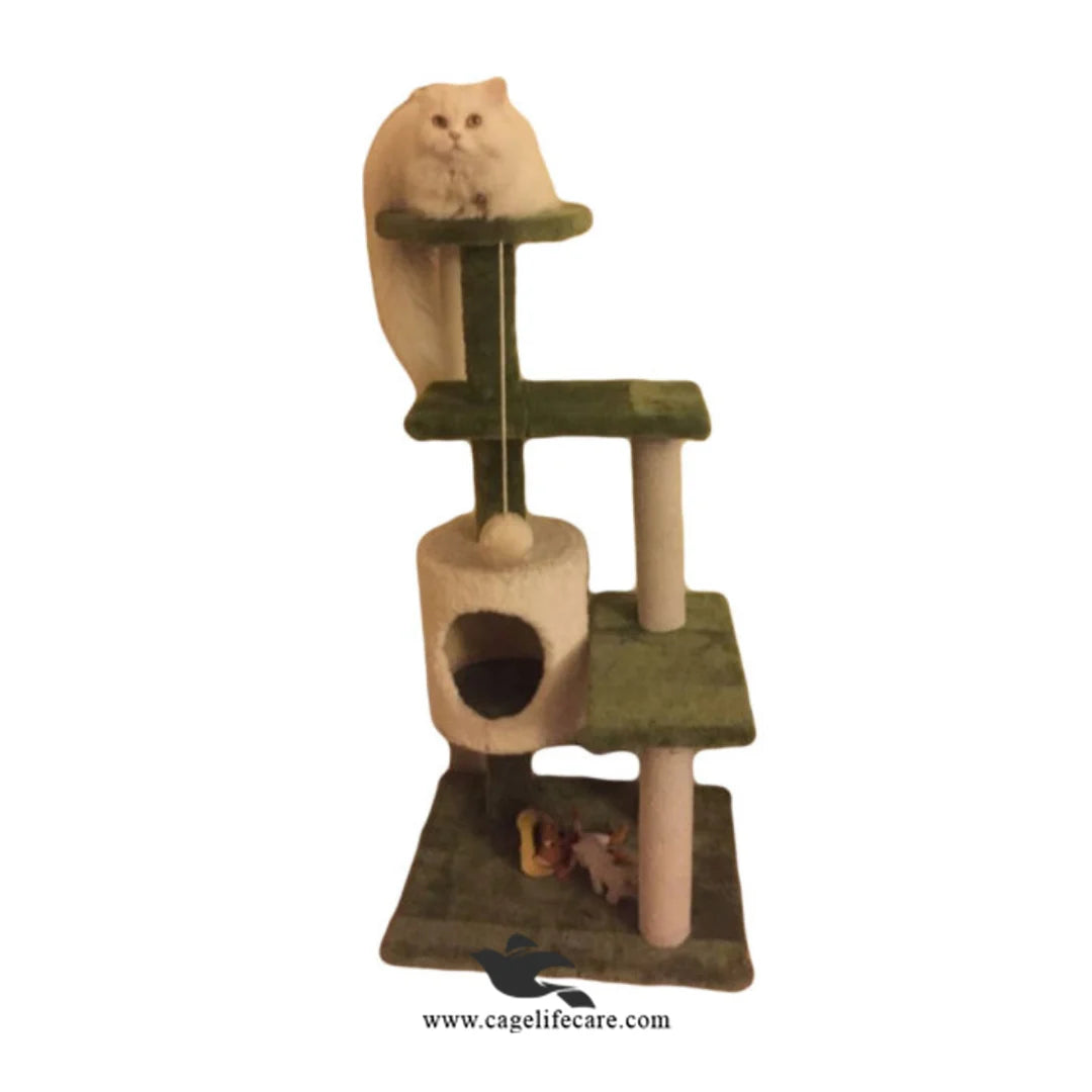 Premium cat scratching post with interactive play ball