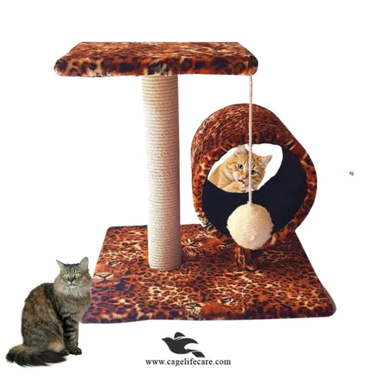 Single round top cat scratcher 55cm with hole and ball