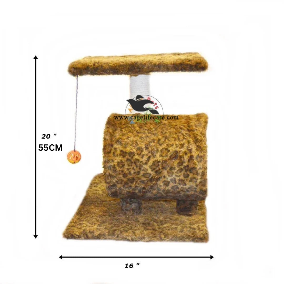 Single Round Top Cat Scratcher – 55cm with Round Hole & Play Ball