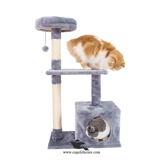 Single square house cat scratcher 92cm with top sit