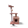Single Square House Cat Scratcher – 92cm with Top Sit, Cozy House & Play Ball