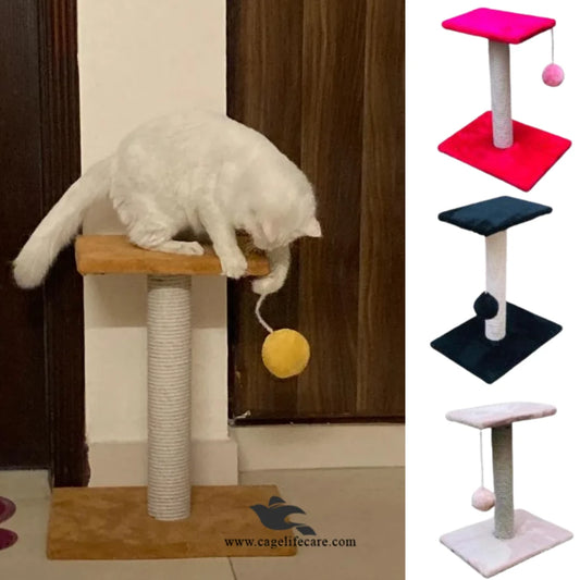 Single top cat scratcher 46cm with play ball