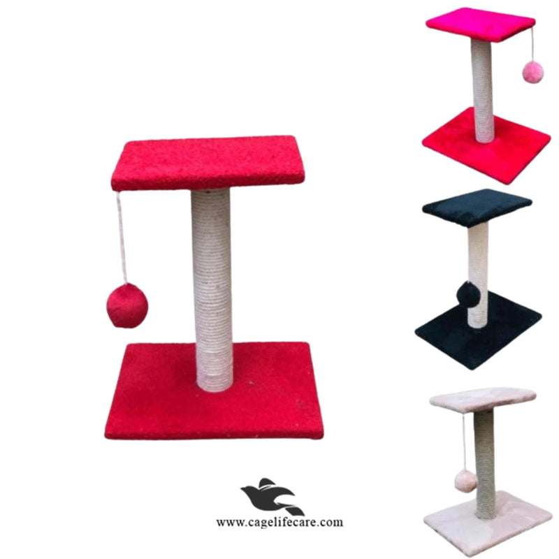 Single Top Cat Scratcher – 46cm with Top Sit & Play Ball