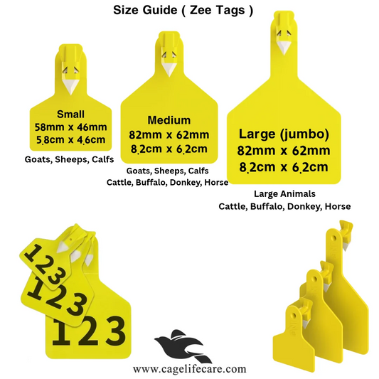 High-quality imported TPU Small Zee Ear Tags for livestock animals by Cage Life Care