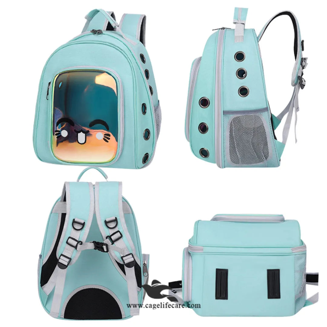Smily Face Pet Carry Bag for Cats & Small Dogs – Portable Travel Backpack (M#8)