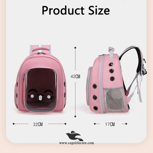 Smily Face Pet Carry Bag for Cats & Small Dogs – Portable Travel Backpack (M#8)