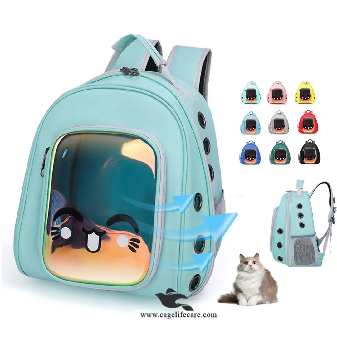 Smily Face Pet Carry Bag for Cats & Small Dogs – Portable Travel Backpack (M#8)