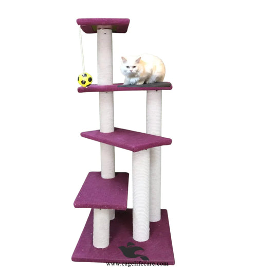 Spiral 4-step cat scratcher 95cm with play ball
