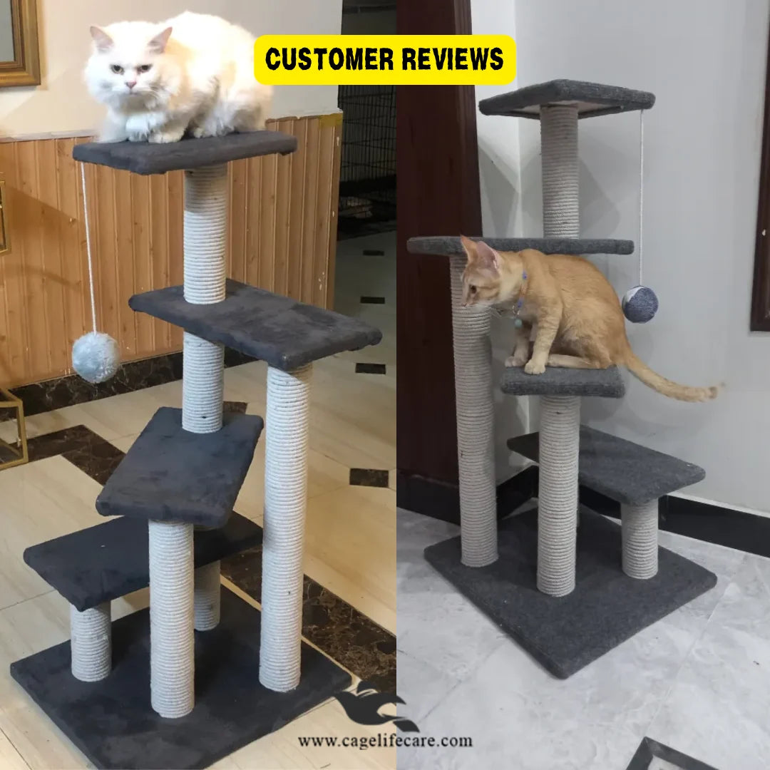 Sisal rope spiral cat post with four steps
