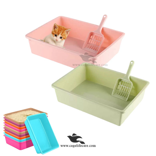 Square Imported Litter Tray for Kittens with Scoop – High-Quality