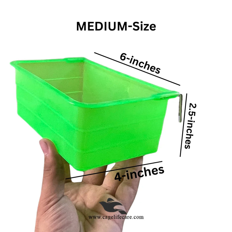 Square Plastic Hanging Pots with Locks for Birds