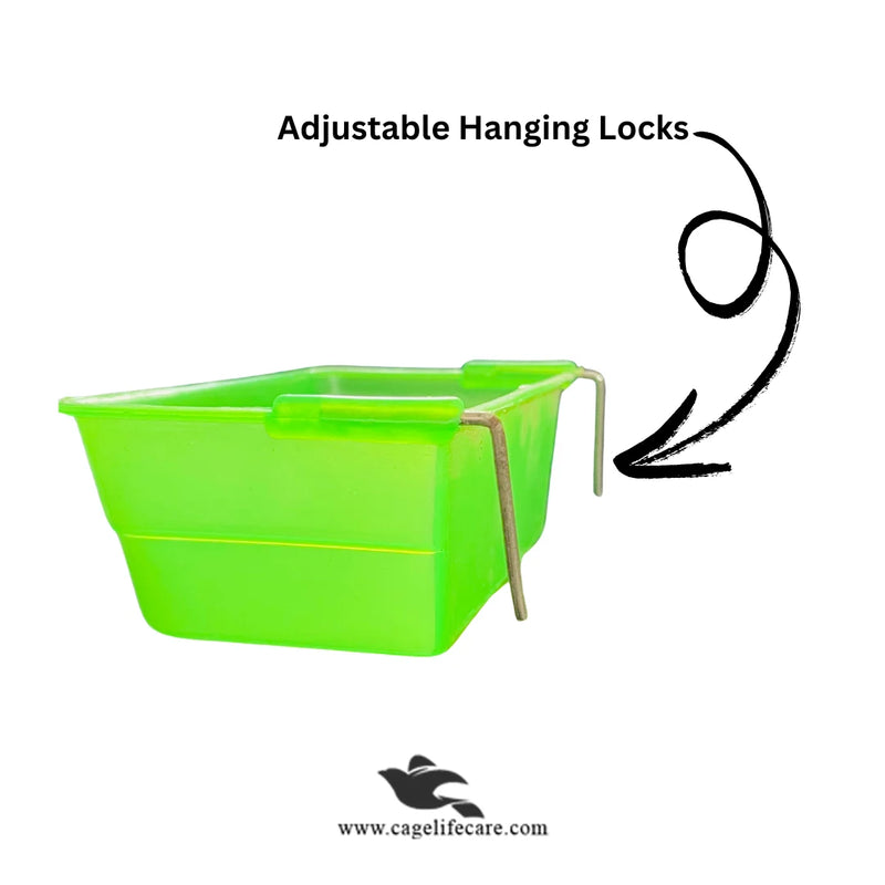Square Plastic Hanging Pots with Locks for Birds
