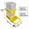 Square Seed Hopper 400g Bottle for Finches & Small Parrots – Automatic Feeder