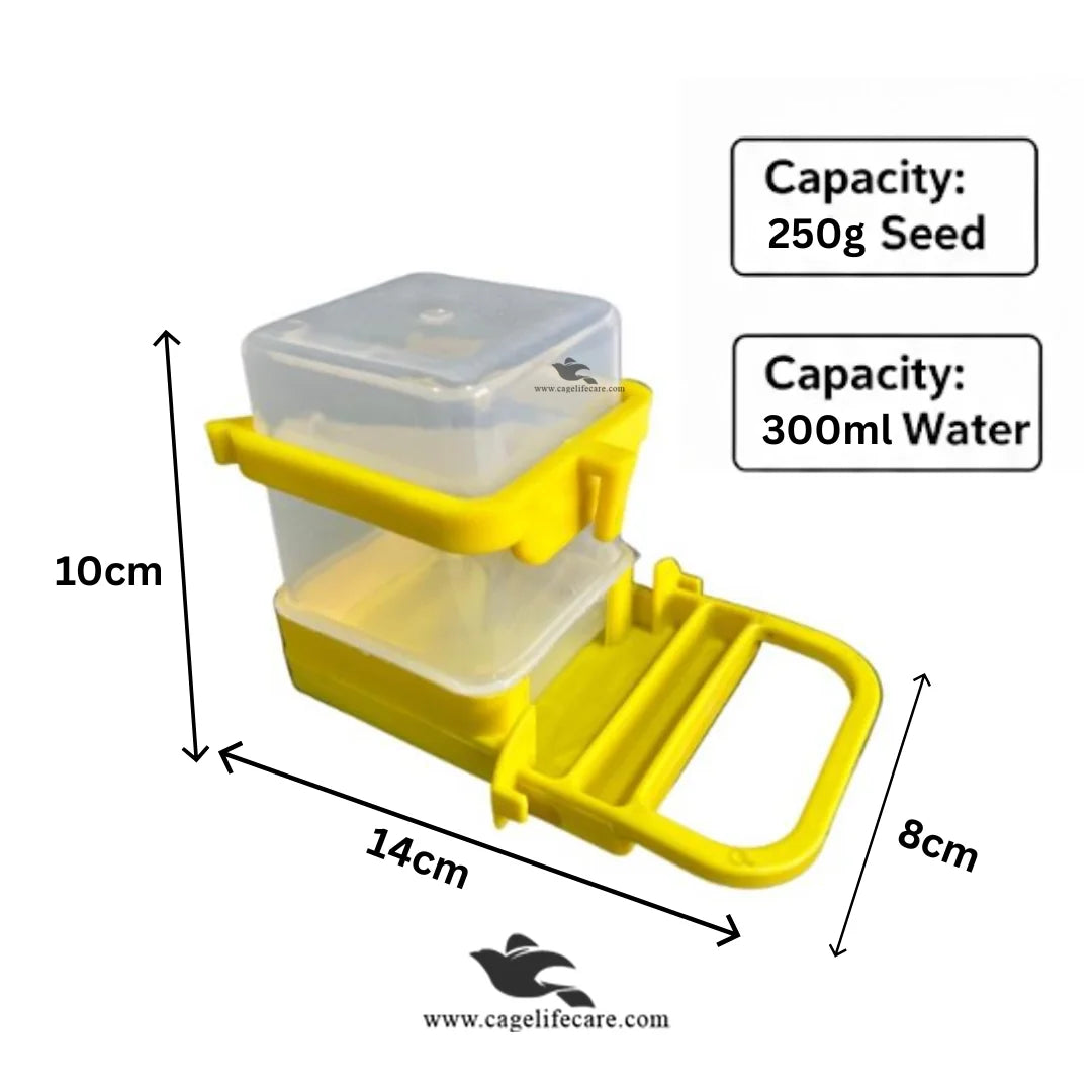 Finches feeder bottle green blue yellow