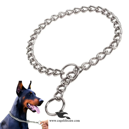 Stainless Steel Choke Chain for Dogs – Small Rings, Hi-Quality