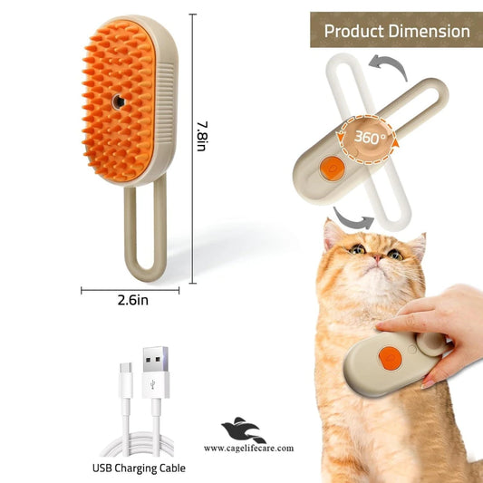 Cat and dog steam grooming comb with water tank