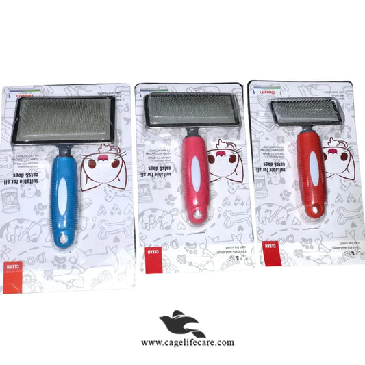 Stainless steel slicker grooming brush for cats and dogs