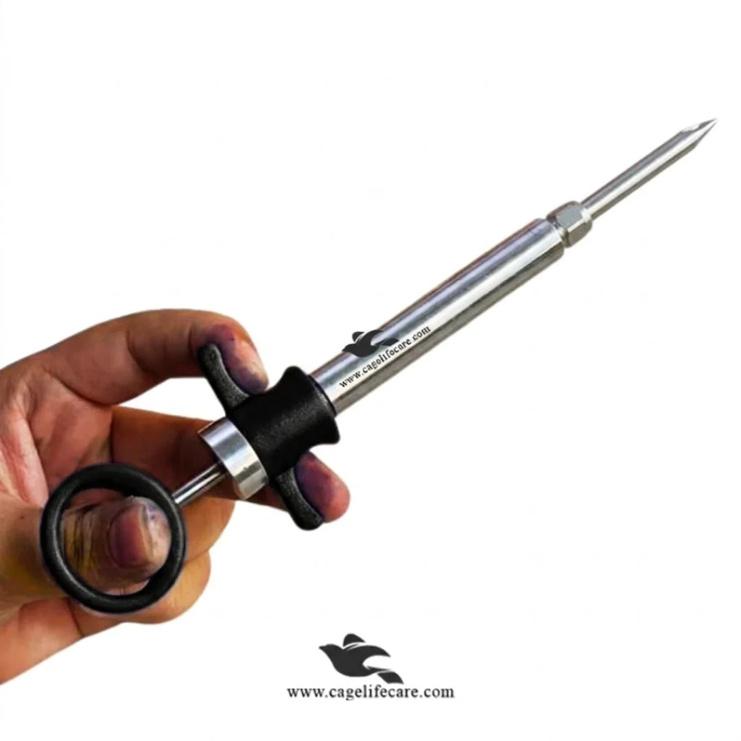 cattle hormone injector plastic and steel body
