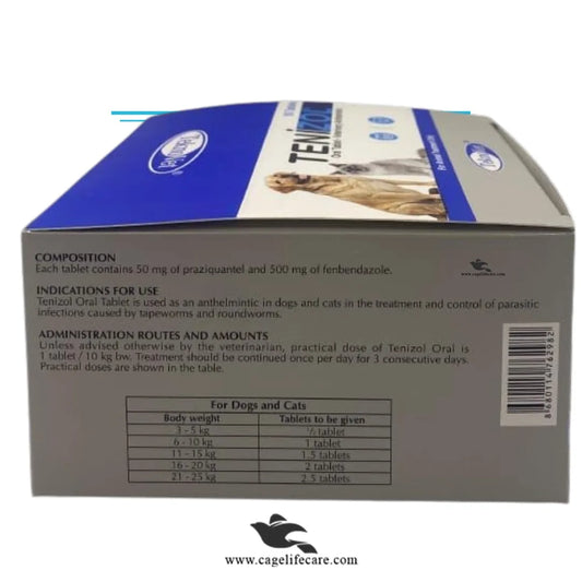 Tenizol Pet Dewormer (Imported) – Broad-Spectrum Oral Tablets for Cats & Dogs