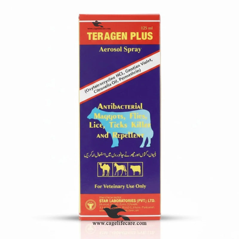 Teragen Plus Aerosol Spray – Broad Spectrum Antibacterial Spray for Birds & Livestock