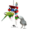 Thread Swing Hanging Bird Toy with Natural Wood, Beads & Bell