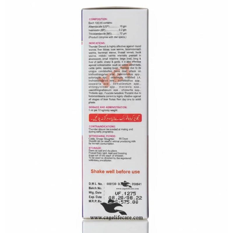 Thunder Drench – Triple Action Broad Spectrum Dewormer for Cattle, Sheep & Goats