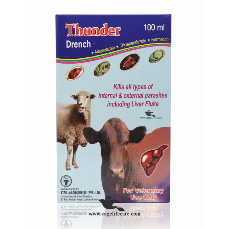 Thunder Drench – Triple Action Broad Spectrum Dewormer for Cattle, Sheep & Goats
