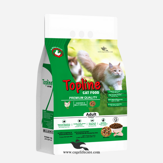 Topline Premium Adult Cat Food – Chicken & Multi Grains (1.2 KG)