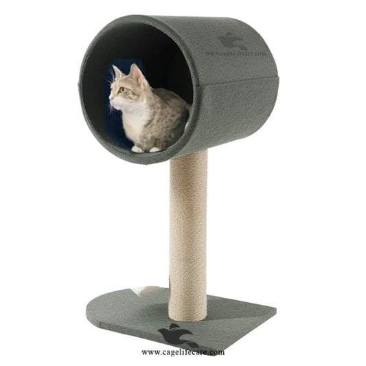 Tower seat cat scratcher 80cm with round house on top