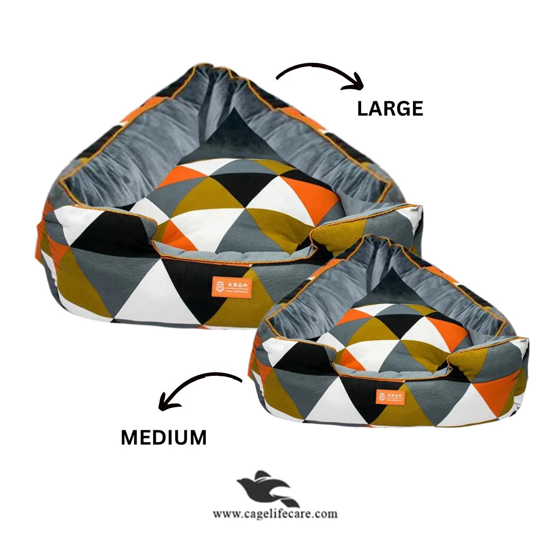 Unique triangular pet bed design for cats and dogs
