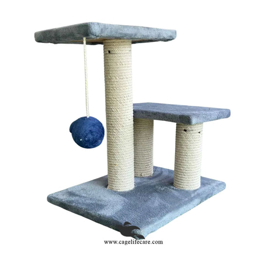 Triple pole cat scratcher with 2 sits and play ball 46cm height