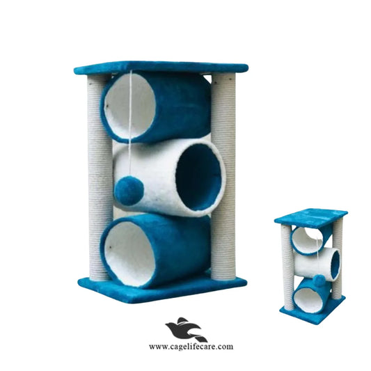 Multi-level cat scratcher with top lounging platform