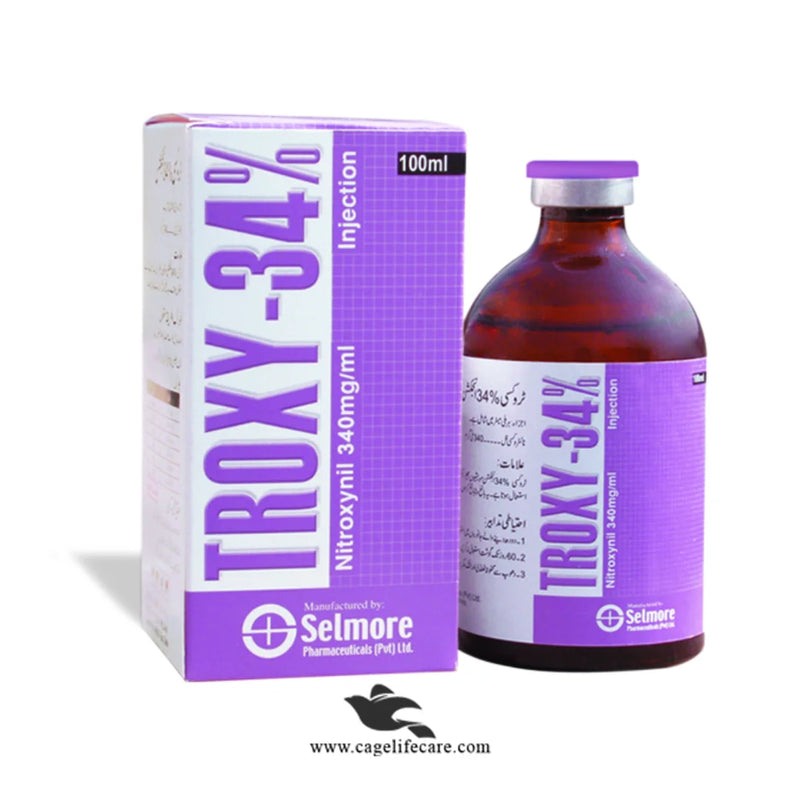 Troxy-34% Injection – Fascioliasis & Worm Control for Cattle, Goat & Sheep
