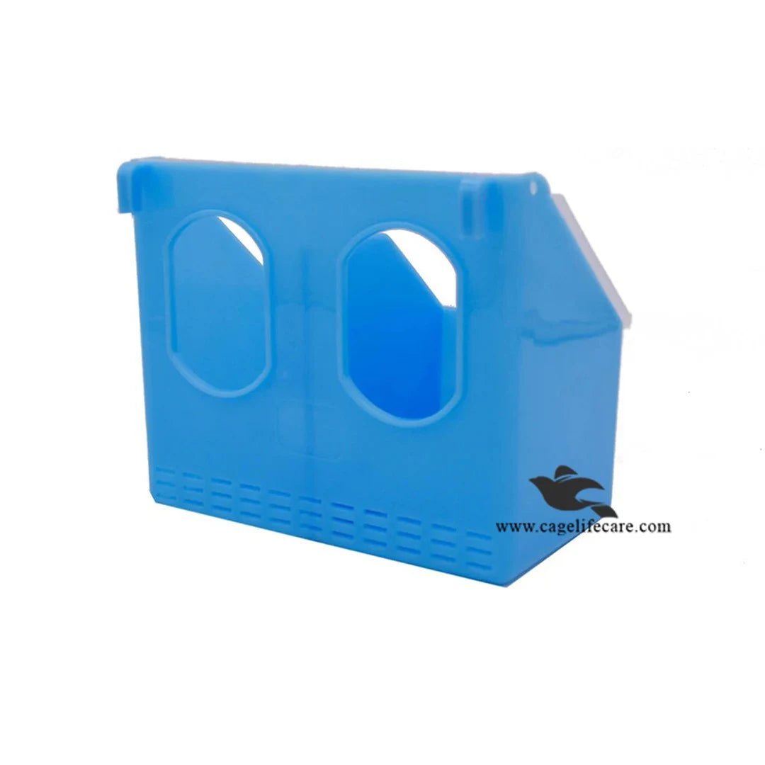 Two Hole Feeder – Designed for Feeding Pigeons & Hens Blue Color