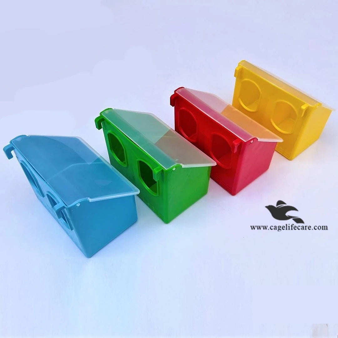 Two Hole Feeder – Designed for Feeding Pigeons & Hens - multi colors