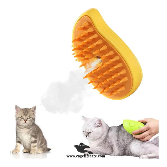 USB rechargeable steam brush for cats and dogs with spray