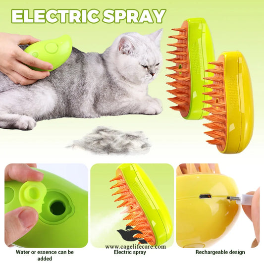 Cage Life Care steam brush with USB charging for pets