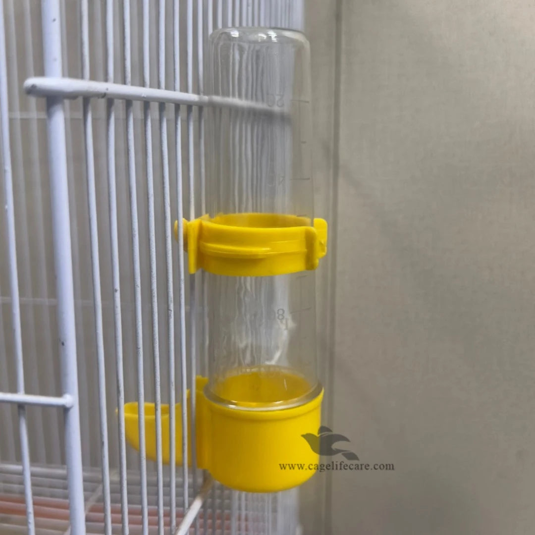 Unbreakable 100ml Water Drinker For Small Birds Out side from cage