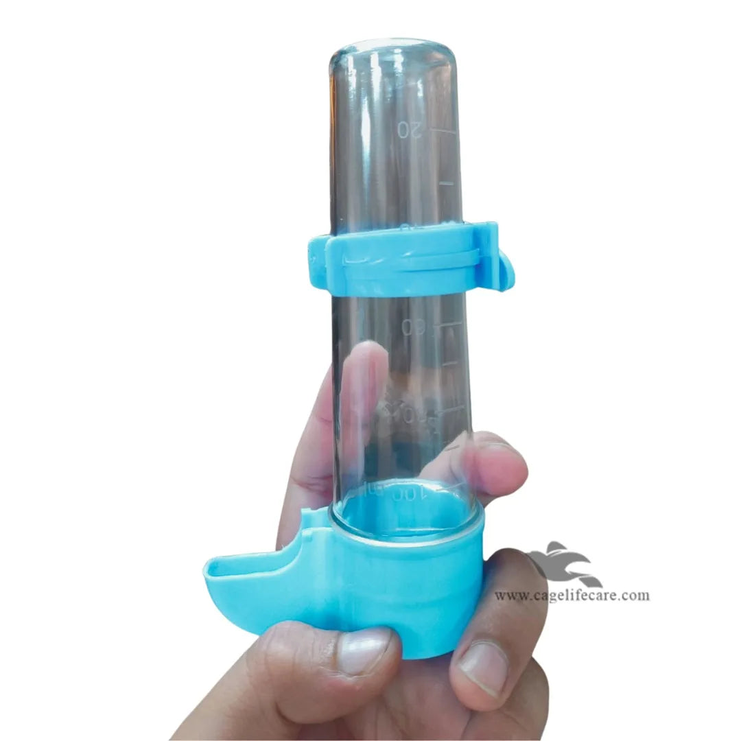 Unbreakable 100ml Water Drinker For Small Birds Blue