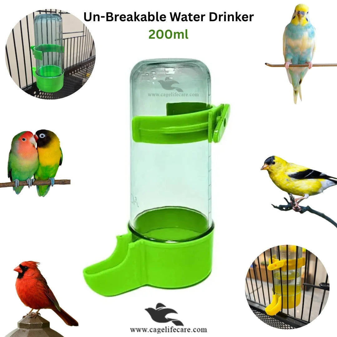 Unbreakable 200ml Water Drinker For Small Birds 