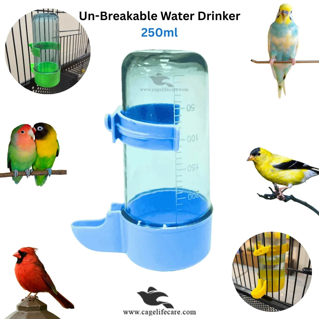 Unbreakable 250ml Water Drinker For Birds Automatic Water For Birds