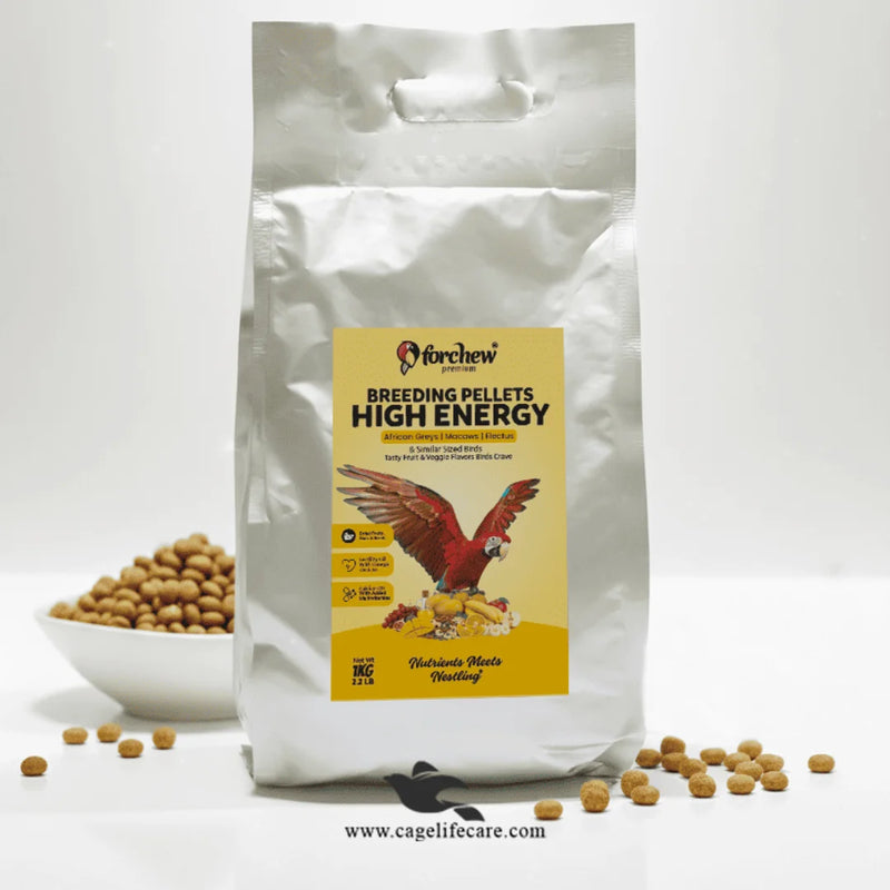 Forchew High Energy Breeding Pellets for Parrots – Fertility, Feather Boost & Chick Development