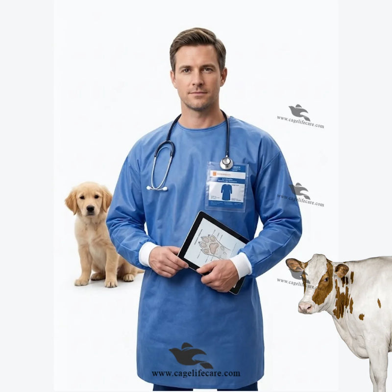 Vet Doctor Disposable Gown — Protective Clothing for Veterinary Use & Livestock Handling