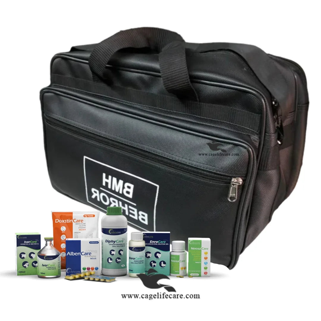 Veterinary leather medicine bag 2 portion