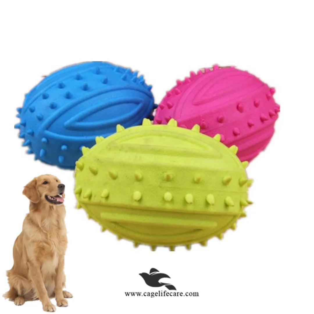 Volley Ball Shape Dog Chewing Rubber Toy