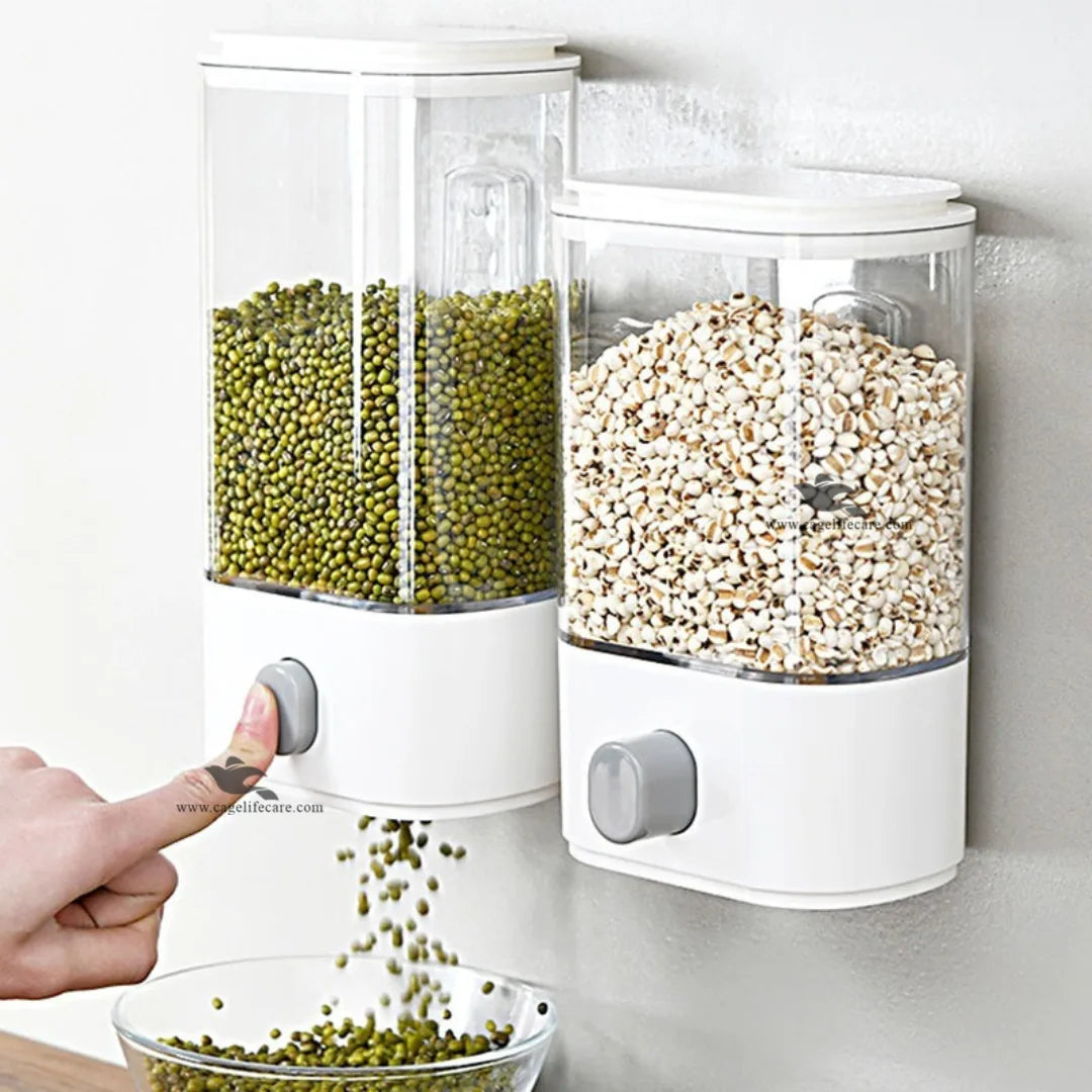 Wall-Mounted Grain Dispenser – 1.5kg Food Container