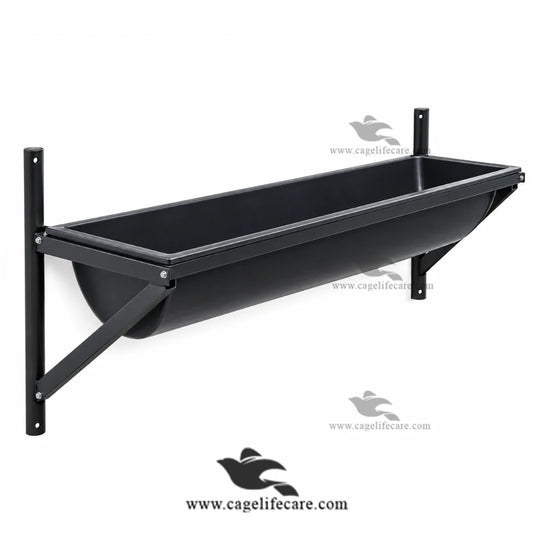 Wall mounted iron feeding bucket holder for goats and livestock