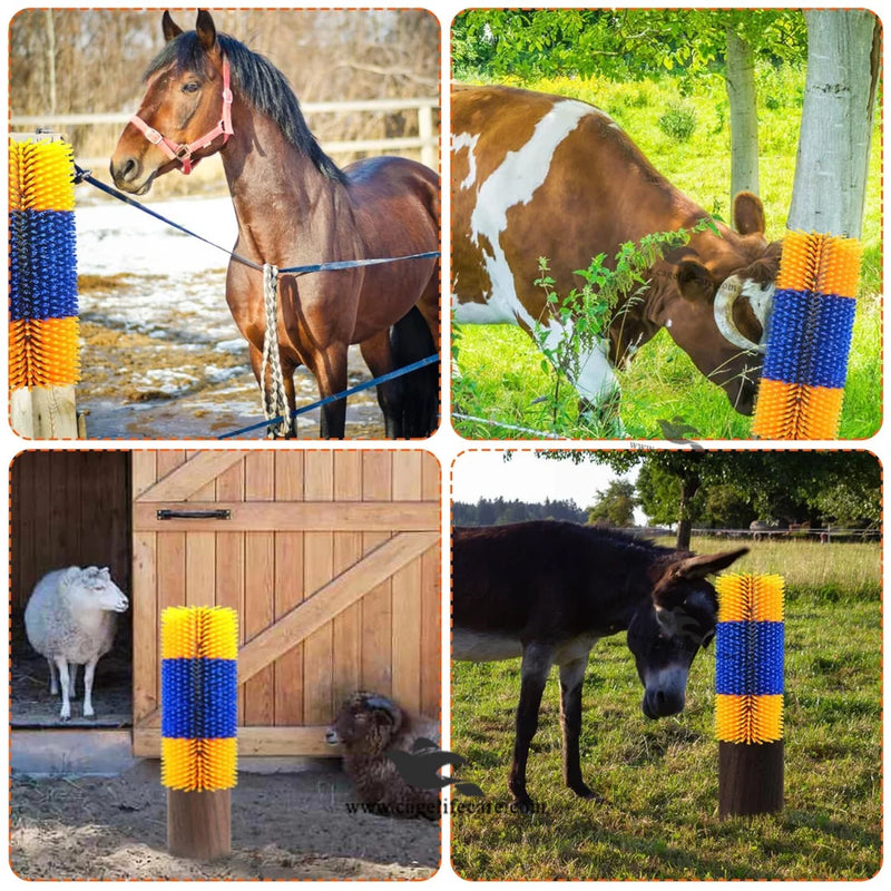 Wall Mounted Livestock Brush for Cattle, Sheep & Horses